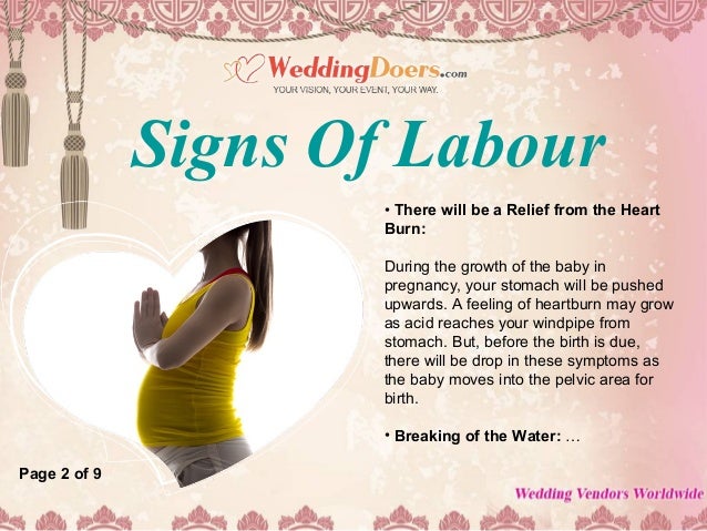 Signs of labour Signs of labour