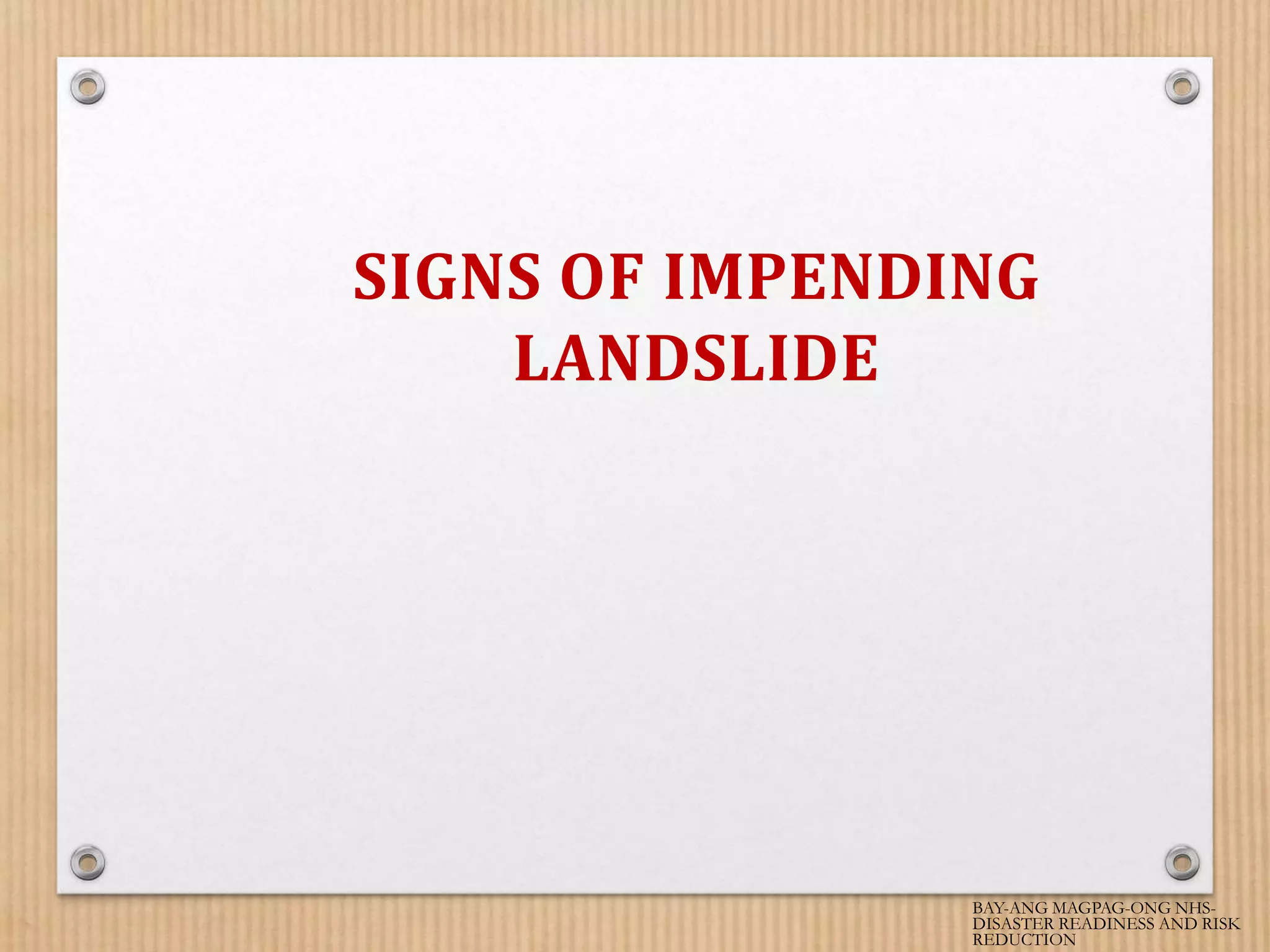 Signs of other related geological hazards pptx