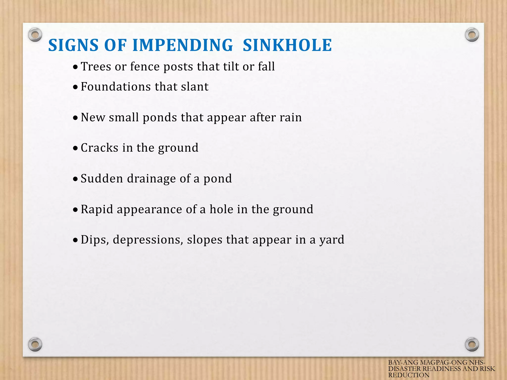 Signs of other related geological hazards pptx