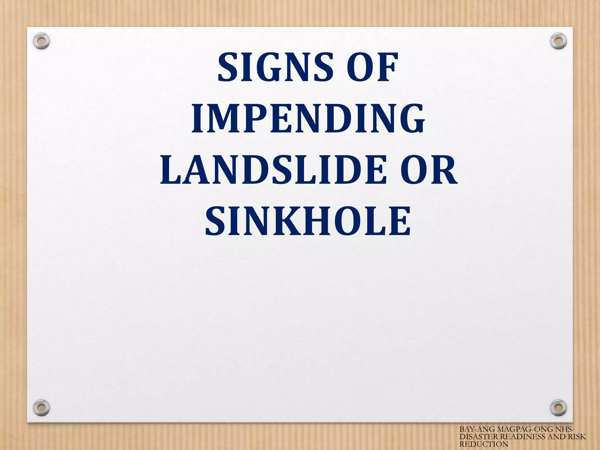 Signs of other related geological hazards pptx