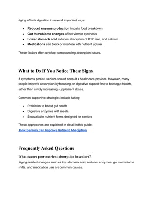 Signs of Poor Nutrient Absorption in Seniors (Symptoms to Watch For) | PDF