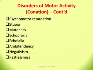 Signs & symptoms of psychiatric disorders | PDF