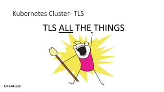Kubernetes Cluster- TLS
TLS ALL THE THINGS
 