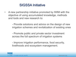 SIGSSA Initiative by Tim Williams, IWMI