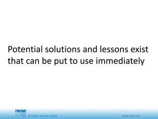 SIGSSA Initiative by Tim Williams, IWMI