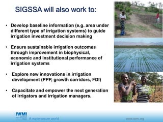 SIGSSA Initiative by Tim Williams, IWMI