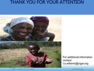 SIGSSA Initiative by Tim Williams, IWMI