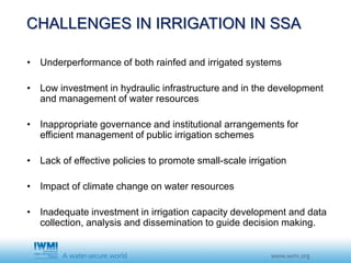 SIGSSA Initiative by Tim Williams, IWMI