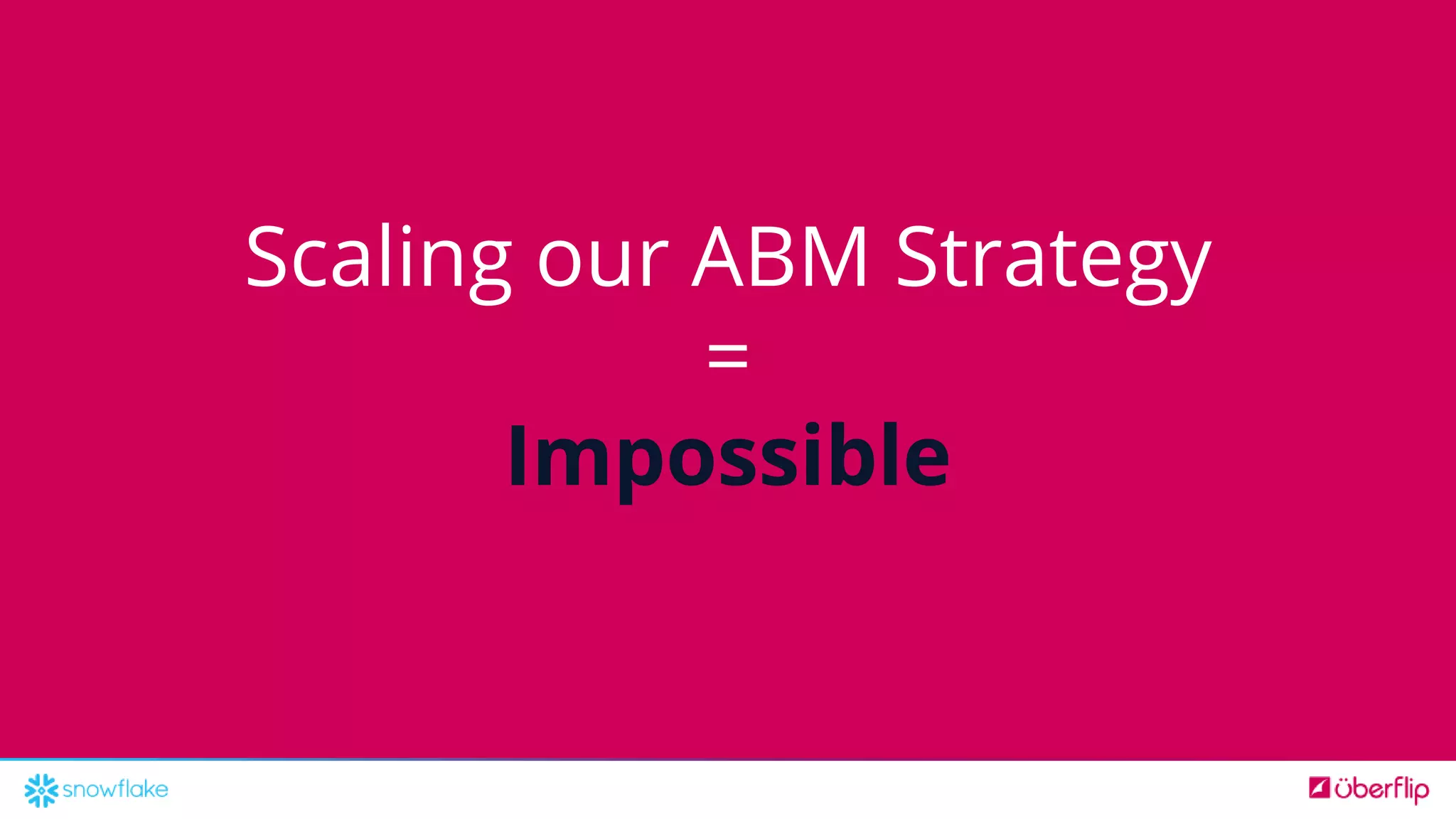 Scaling our ABM Strategy
=
Impossible
 