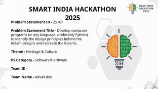 Developing Python Programs to Analyze and Recreate Kolam Designs for ...