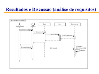 Resultados e Discussão (análise de requisitos) 
 