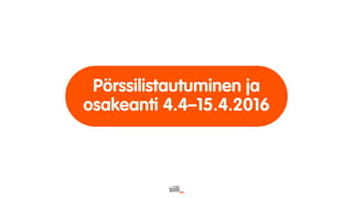 Siili Solutions - sijoittajaesitys Nordnet 5.4.2016