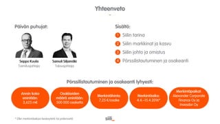 Siili Solutions - sijoittajaesitys Nordnet 5.4.2016