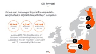 Siili Solutions - sijoittajaesitys Nordnet 5.4.2016