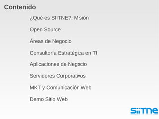 Contenido ¿Qué es SIITNE?, Misión 