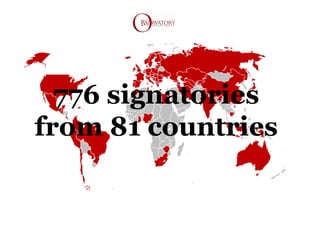 776 signatories
from 81 countries
 