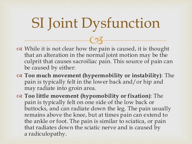 Exercise for sacroiliac joint dysfunction