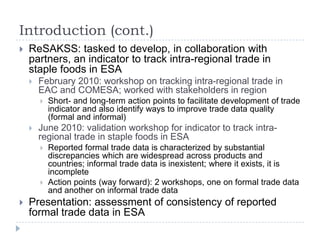 Formal Trade Data Quality Challenges: Selected Staple Foods in Eastern and Southern Africa