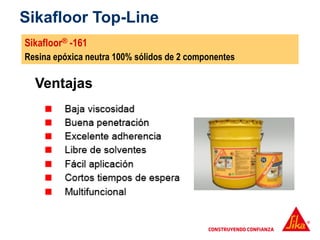 Sikafloor® -161
Resina epóxica neutra 100% sólidos de 2 componentes
Ventajas
Sikafloor Top-Line
 