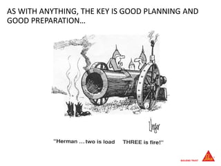 AS WITH ANYTHING, THE KEY IS GOOD PLANNING AND
GOOD PREPARATION…
 