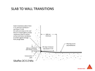 SLAB TO WALL TRANSITIONS
Sikaflex 2C E-Z Mix
 