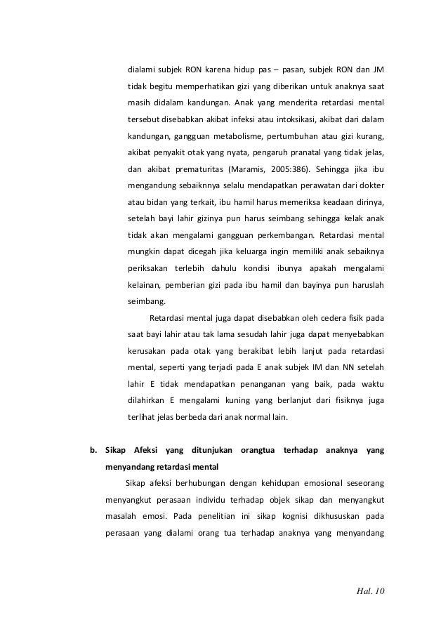 Sikap orang tua terhadap anaknya yang menyandang