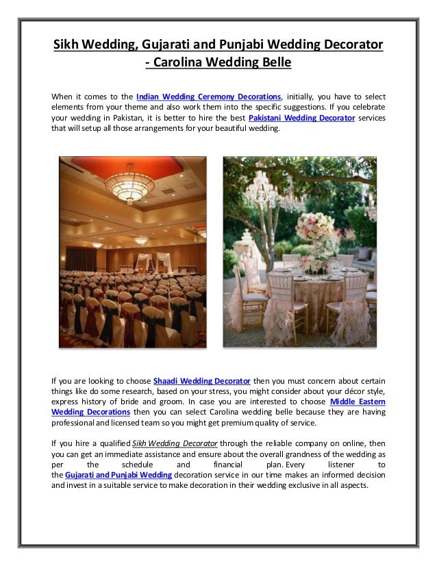 Sikh Wedding Gujarati And Punjabi Wedding Decorator Carolina Weddi