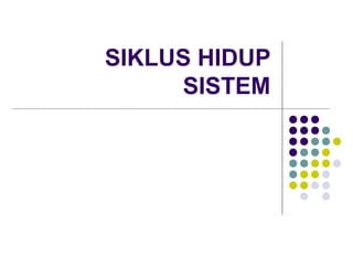 SIKLUS HIDUP
SISTEM
 