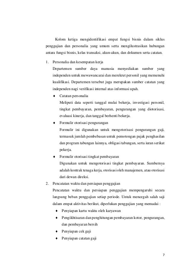 Audit Siklus Penggajian Dan Personalia
