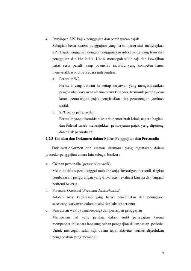 Audit Siklus Penggajian Dan Personalia