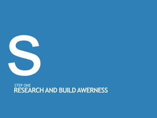 RESEARCHAND BUILDAWERNESS
STEP ONE
 