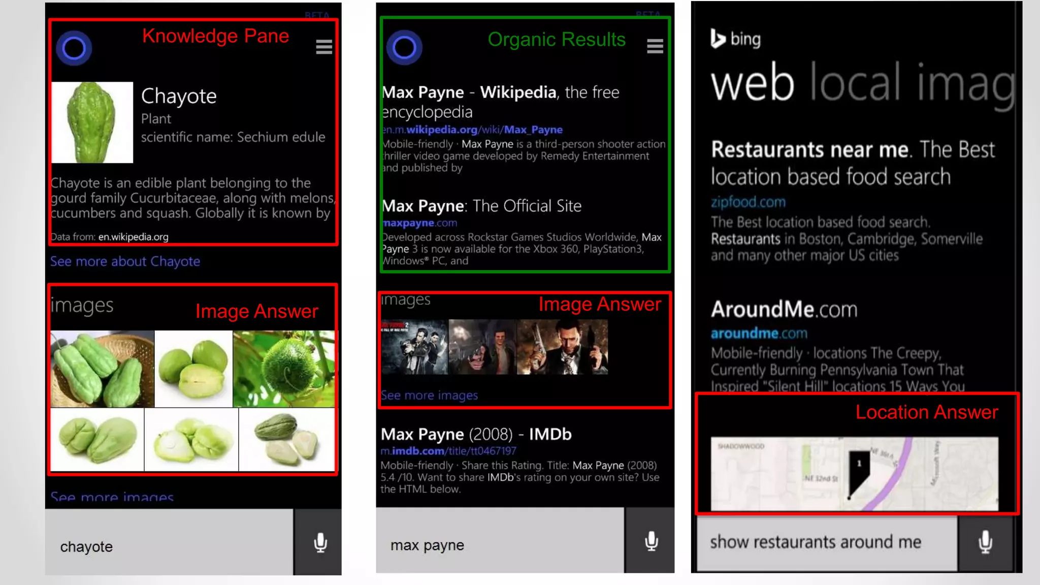 Knowledge Pane
Image Answer Image Answer
Location Answer
Organic Results
 