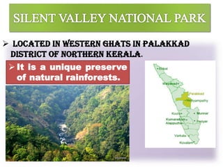 Silent Valley National Park Map Silent Valley National Park Kerala India