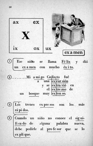 56
x’0
1x ox

ux

ni& se llama
(un ‘examen ‘con mucho
Y

l
0 - L _ _ _ _ _ _ -Mi amigo Cap!to
[examen,J
FéIk v dióJ
éx i to.
fué
, un
rá pi dos.
no conoce el signi-
ficado de alguna. palabra nueva,
debe pedirle al profesor que se lo
[ex pli que.
I . I
. .

 