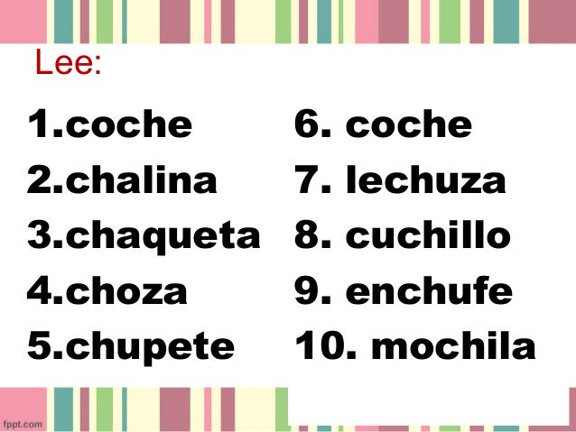 Palabras Con Cha Che Chi Cho Chu