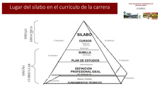 Lugar del silabo en el currículo de la carrera
 