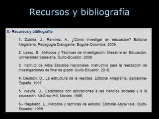 Recursos y bibliografía
 