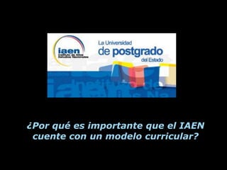 ¿Por qué es importante que el IAEN
 cuente con un modelo curricular?
 