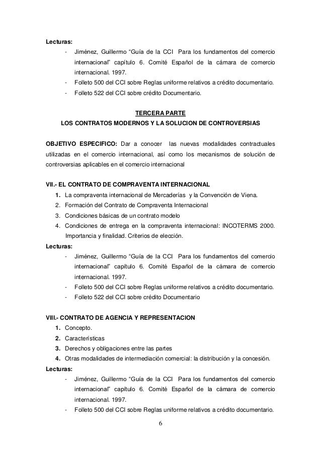 Silabus de comercio internacional