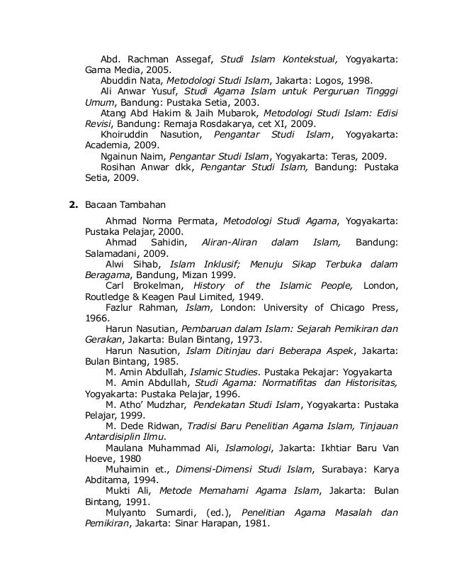 Silabus Mata Kuliah Pengantar Studi Islam
