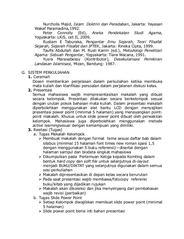 Silabus Mata Kuliah Pengantar Studi Islam