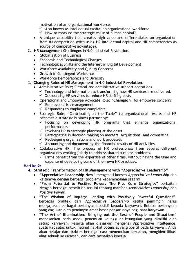 Silabus Training SDM (Level 2) &quot;Effective APPRECIATIVE