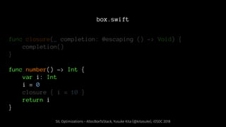 box.swift
func closure(_ completion: @escaping () -> Void) {
completion()
}
func number() -> Int {
var i: Int
i = 0
closur...
