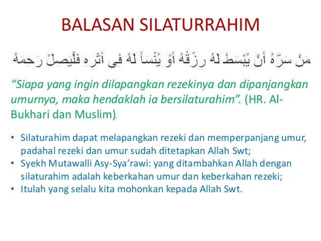 Hadits Tentang Silaturahmi Memperpanjang Umur Dan Rezeki Sumber Ilmu