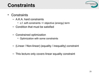 Least Square Optimization and Sparse-Linear Solver | PPT