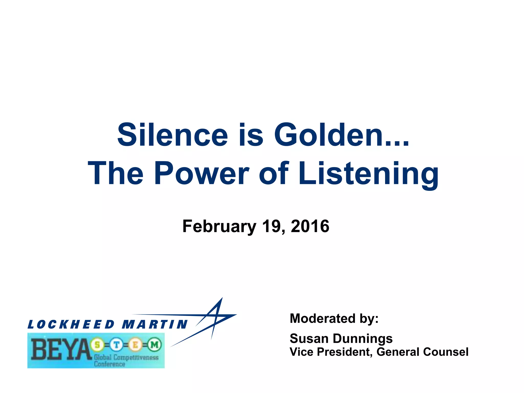 Silence is golden lockheed martin | PPTX