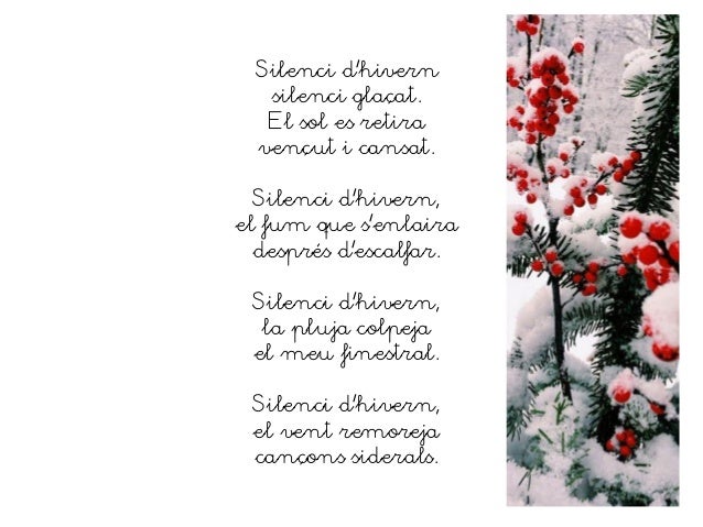 Resultado de imagen de poema silenci d'hivern