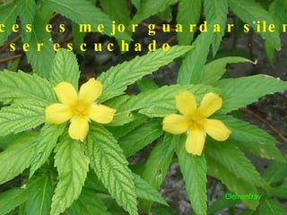 A veces es mejor guardar silencio  para ser escuchado Clemenfray 