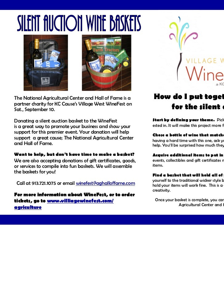 silent auction basket flyer and instructions