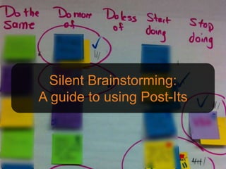 Silent Brainstorming:
A guide to using Post-Its
 